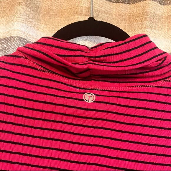 T By Talbots Pink And Navy Stripe‎ Turtle Neck Long Sleeve Size Small - Picture 6 of 8